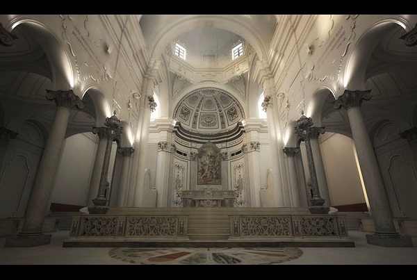Ricostruzione 3D della Cattedrale di Bari nella veste settecentesca